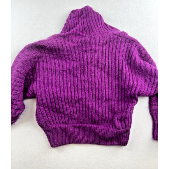 Vintage IB Diffusion Sweater Womens S Purple Wool Mohair Cardigan Shawl 4 button - Picture 3 of 8